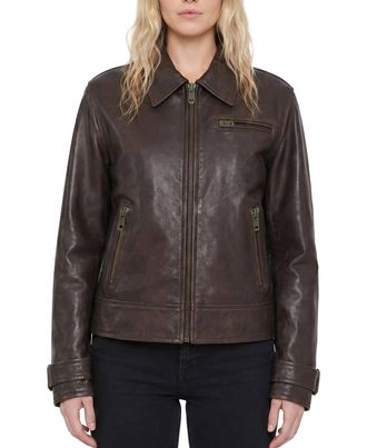 Frye Maeve Jacket In Dark Cognac