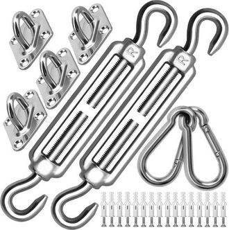 No Brand Kit De Montaje Para Toldo De Vela, M8 De Alta Resistencia, Acero Inoxidable 304, Para Toldos Triangulares Y Cuadrados De Jard&iacute;n