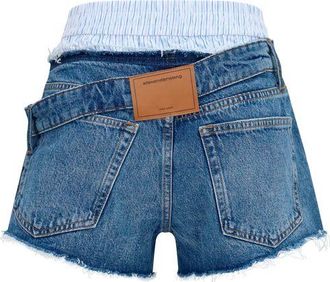 Alexander Wang Womens Blue Cotton Bermuda Shorts