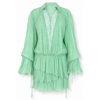 Blumarine Dames, Jurken, Groen, Maat: XS Viscose