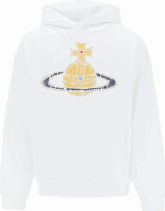 Vivienne Westwood Mens Mens White Vivienne Westwood Time Machine Hoodie Pullover Hood - Size: 44