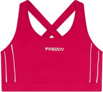 Freddy Top medio supporto in jersey tecnico con spalline incrociate