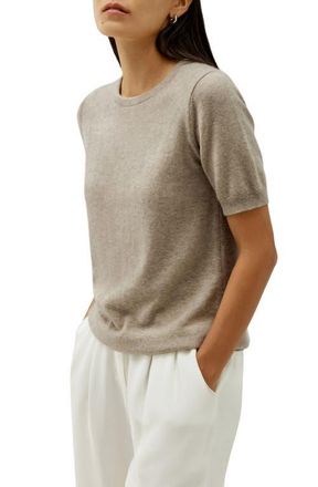 LilySilk Womens Baby Cashmere Crew Neck Knit Top in Camel at Nordstrom, Size Medium