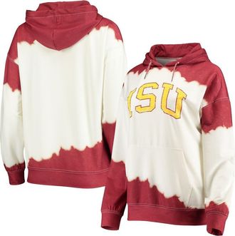 Gameday Couture Womens Gameday Couture White/Cardinal Iowa State Cyclones For the Fun Double Dip-Dyed Pullover Hoodie at Nordstrom, Size Small