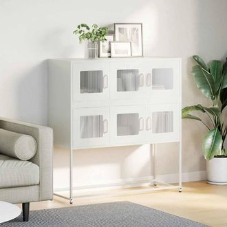 Berkfield Home Sideboard White 100.5x39x107 cm Cold-rolled Steel