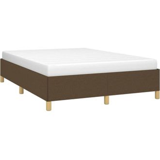 vidaXL Cama Sin Colch&oacute;n Tela Marr&oacute;n Oscuro 140x190 Cm Vidaxl