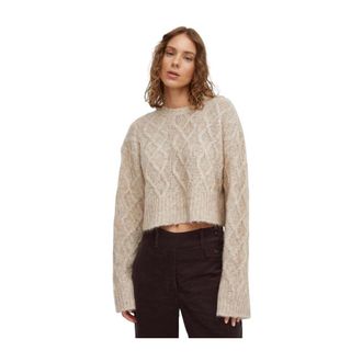 Remain Truien & Vesten, Dames, Beige, L, Round-neck Truien