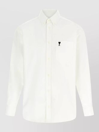 Ami cotton oxford logo-embroidered button-down shirt