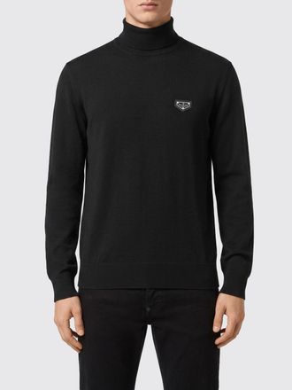 Philipp Plein Dolcevita in misto lana e cotone a maniche lunghe con logo applicato