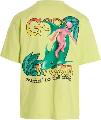 GCDS Logo-Embroidered Cotton T-Shirt - Lime