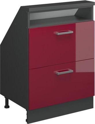 Vicco Armario Para Tejado Inclinado Rion, Rojo Brillo Intenso/antracita, Con 2 Cajones, Vicco