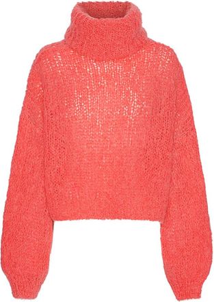 Americandreams Pepper Roll Neck Alpaca Pullover - Dames - Coltruien - Rood - ONE Size - Wol - Truien & Vesten