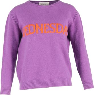 Alberta Ferretti Wednesday Crewneck Sweater in Purple Wool