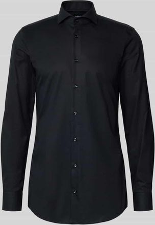 HUGO BOSS Slim Fit Businesshemd mit extra langem Arm Modell HANK in Black, Größe 39L