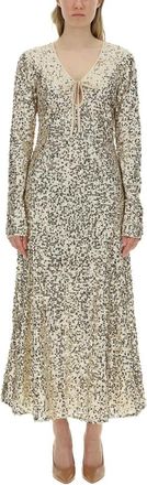 Rotate Maxi Jurken - Dames - Feestkleedjes - Blauw - XS - Polyester - Kleedjes
