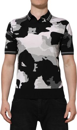 Dolce & Gabbana Multicolor Camouflage Collared Polo Mens T-shirt