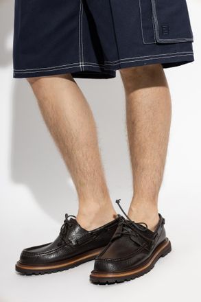 Fendi Leather Shoes, Mens, Brown