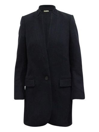 Stella McCartney notched-lapel coat - women - Wool/Polyamide/Rayon/Cotton - 38 - Blue