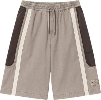 Juun.J stripe-detail drawstring shorts - Neutrals