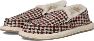 Sanuk Donna Plaid Chill Womens Shoes : 10 B - Medium, Faux Fur/Polyester