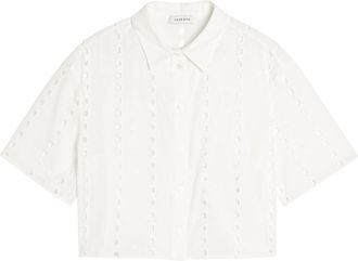 Anine Bing Lincoln Embroidered Cotton Shirt - White - S (UK8-10 / S)