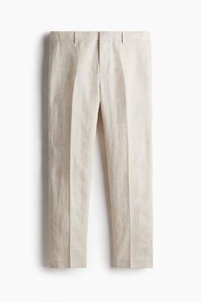 H&M Slim-fit linen suit pants in Light Beige at Nordstrom, Size 30
