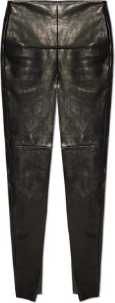 Rick Owens Leren Rok met Split - Dames - Maxi Rokken - Zwart - M - Leer - Rokken