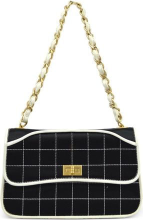 Chanel 2000 2.55 Choco Bar shoulder bag - women - Satin/Lambskin - One Size - Black