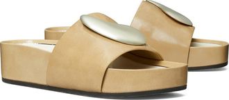 Tory Burch Patos Platform Slide Sandal in Chateau Gray /Silver at Nordstrom, Size 10.5