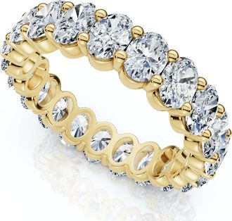 Pompeii3 3Ct Oval Diamond Eternity Wedding Ring 14k Gold Lab Grown