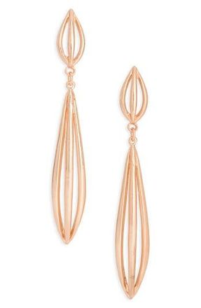 Karine Sultan Polished Elongated Oval Drop Earrings in Rose Gold at Nordstrom Rack
