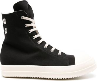 Rick Owens high-top cotton sneakers - men - Fabric/Polyurethane/Fabric/Polyurethane/Rubber - 41 - Black