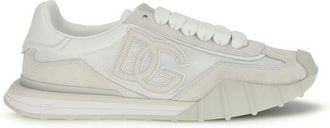 Dolce & Gabbana White Calf Leather Bos Taurus Athletic Mens Sneakers