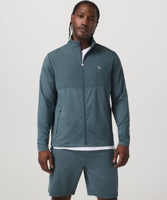 Vuori Clothing Sunday Element Track Jacket | Blue Sea Heather | Medium
