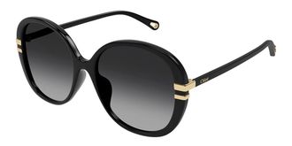 Chloé CH0207SK Asian Fit 001 Womens Sunglasses Black Size 58
