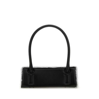 DENTRO Black Leather Radar Shoulder Bag