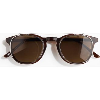 H&M 2-in-1 Polarised Sunglasses in Brown at Nordstrom