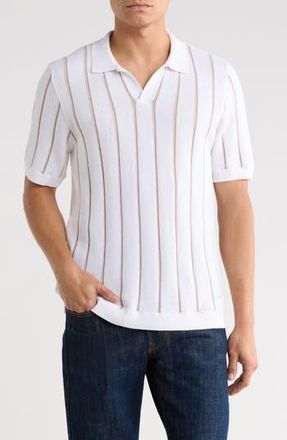 Buffalo Wheo Johnny Collar Knit Polo in Milk Combo at Nordstrom Rack, Size X-Large