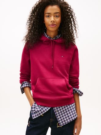 Tommy Jeans Kapuzensweatshirt TOMMY JEANS TJW REG S FLAG HOODIE, Damen, Gr. L (40), lavish cerise, Sweatware, Obermaterial: 80% Baumwolle, 20% Polyester, unifarbe
