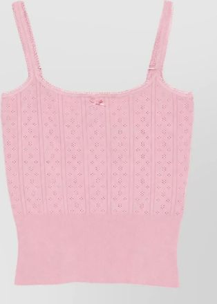J.W.Anderson cotton pointelle knit square neck sleeveless knitted top