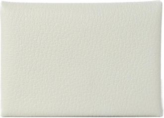 Herm&egrave;s White Chevre Leather Coin Purse/Coin Case (Pre-Owned)