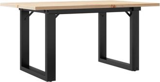 vidaXL Coffee Table O-Frame 80x50x40 cm Solid Wood Pine and Steel vidaXL