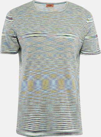 M Missoni Missoni Multicolor Striped Cotton Crew Neck T-Shirt