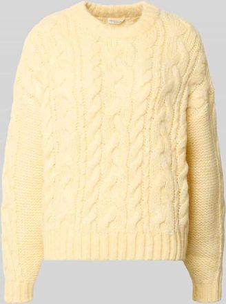 Christian Berg Strickpullover mit Rundhalsausschnitt in Hellgelb, Größe XL