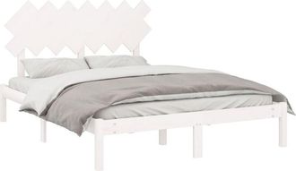 vidaXL Estructura De Cama De Madera Maciza Blanco 150x200 Cm Vidaxl