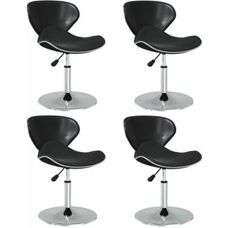 vidaXL Sillas De Comedor 4 Unidades Cuero Sint&eacute;tico Negro Vidaxl