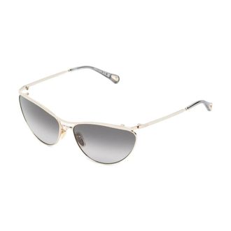 Chlo&eacute; Accessoires, Dames, Grijs, ONE Size, Nylon, Cat-Eye Zonnebril met Metal Frame