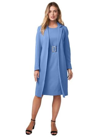 Jessica London Belted Jacket Dress in French Blue at Nordstrom, Size 26