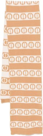 Twin-Set Sciarpa con logo jacquard - Marrone