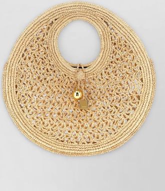 Jacquemus round beach bag woven top handle
